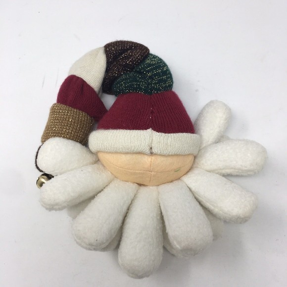 Stuffed Plush Santa Claus‎ Head w/ Jingle Bell hat Christmas Holiday Decor  9" - Picture 5 of 8
